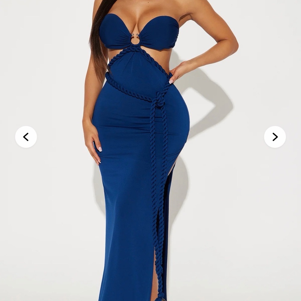 Fashion Nova Navy Cutout Maxi Dress